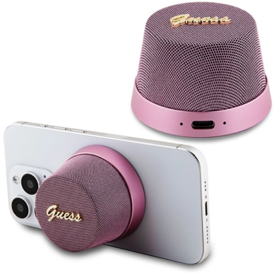 Guess Bluetooth Högtalare Magnetic Script Metal - Rosa