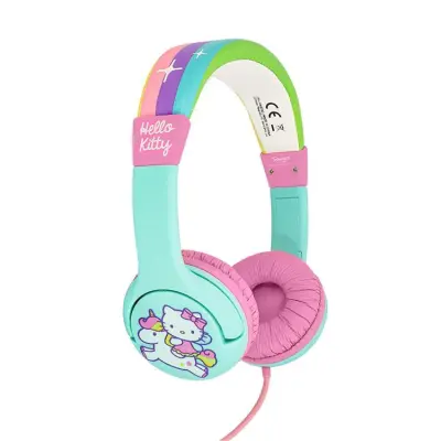 HELLO KITTY Hörlurar Junior On-Ear 85dB Enhörning - Grön / Rosa