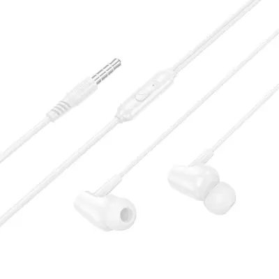 HOCO Trådbundna Hörlurar Jack 3.5 mm Mikrofon M122 - Vit
