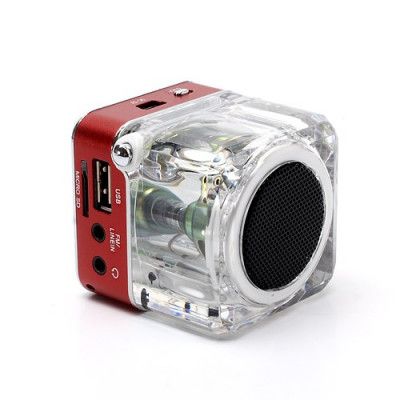 Portabel högtalare med FM radio & SD kortläsare (Röd)