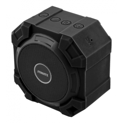 STREETZ vattentät Bluetooth högtalare, IPX5 spolsäker, svart