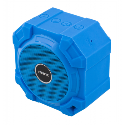 STREETZ vattentät Bluetooth högtalare, v2.1+EDR, IPX5 spolsäker, blå