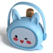 Tecknad Barnkaraoke Högtalare med Mikrofon Set K19 - Blå kanin