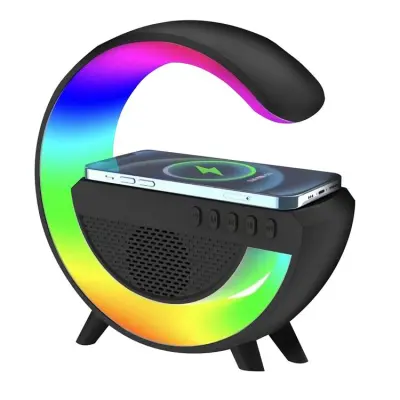 Trådlös LED-högtalare med Trådlös laddning 500mah - Svart