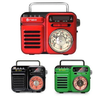 Vevradio - 2000mAh Powerbank med Solceller, Bluetooth-högtalare och Ficklampa