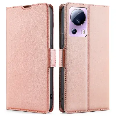 Xiaomi 13 Lite Plånboksfodral Dual Magnetic Clasp - Rosa Guld