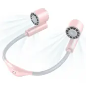 Bärbar USB-Hängande Minihalsfläkt - Rosa