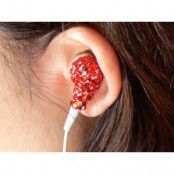 Bling Rhinestone In Ear Handsfree (Röd)