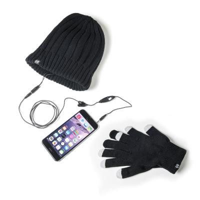 Celly Mössa med headset + vantar - Svart