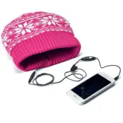 Celly Mössa med Headset - Rosa