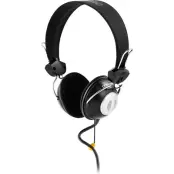 Deltaco headset, volymkontroll på kabeln, 2m kabel - Svart