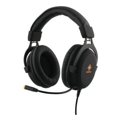 Deltaco Stereo Headset, 57mm element, LED belysning, svart