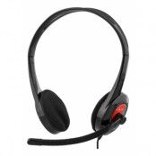 Deltaco Stereo On-Ear Headset - Svart / Röd