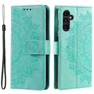 Galaxy A24 4G Plånboksfodral Imprinted Mandala Flower - Grön