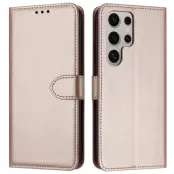 Galaxy S25 Ultra Plånboksfodral Strap - Rosa Guld