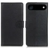 iPhone 17 Air Plånboksfodral Litchi Texture - Svart