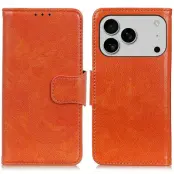 iPhone 17 Pro Plånboksfodral Nappa Texture - Orange