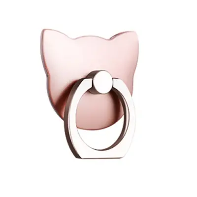 Katt Ringhållare till Mobiltelefon - Rose Gold