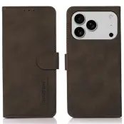 Khazneh iPhone 17 Pro Max Plånboksfodral Läder - Brun