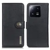 KHAZNEH Xiaomi 13 Plånboksfodral Cowhide - Svart