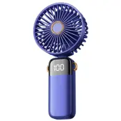 Kraftfull Handhållen Fläkt med Digital Skärm 1200mAh - Blå