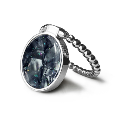 Metal Ringhållare till Mobiltelefon - Svart Shell Silver Buckle