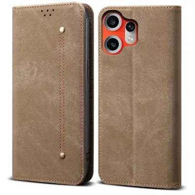 Nothing CMF Phone 2 Pro Plånboksfodral Jeans Cloth Texture - Khaki