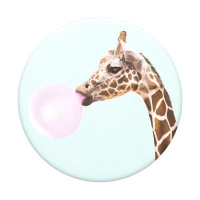 POPSOCKETS Bubblegum Giraffe Avtagbart Grip med Ställfunktion