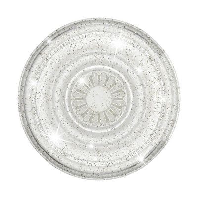 POPSOCKETS Clear Glitter Silver Avtagbart Grip med Ställfunktion