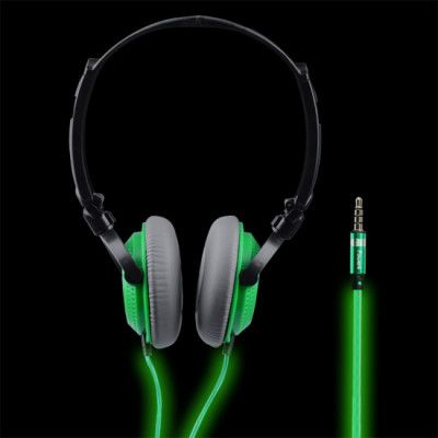 Power4 MFI LED on-ear headset (Grön)
