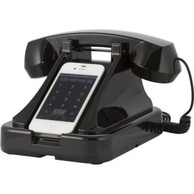 Retro Telefon till Iphone, Samsung, HTC, Sony mm (Svart)