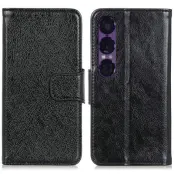 Sony Xperia 1 VII Plånboksfodral Äkta Läder - Svart