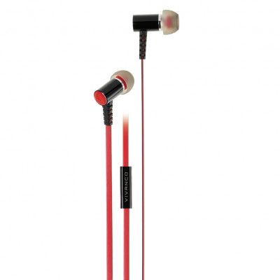 Vivanco Metall Plugin Headset, Röd/Svart