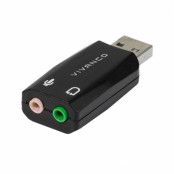 Vivanco USB 2.0 adapter för ljudkort och headset, 2x3,mm
