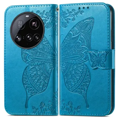 Xiaomi 15 Ultra Plånboksfodral Butterfly Pattern - Blå