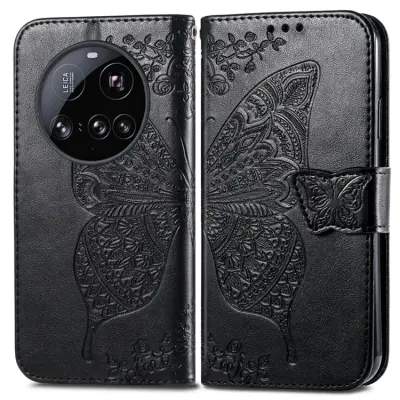 Xiaomi 15 Ultra Plånboksfodral Butterfly Pattern - Svart