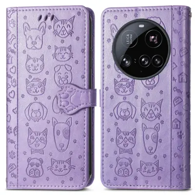Xiaomi 15 Ultra Plånboksfodral Cat Dog Pattern - Lila