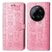 Xiaomi 15 Ultra Plånboksfodral Cat Dog Pattern - Rosa
