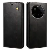 Xiaomi 15 Ultra Plånboksfodral Horse Texture Waxy - Svart
