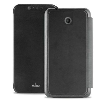 Puro HTC Desire 510 Cover w/horiz.flip + Card slot - Svart