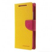 Mercury Fancy Diary Plånboksfodral till HTC Desire 610 (Gul)