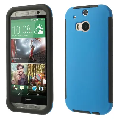 Combo Skal med inbyggd skärmskydd till HTC One M8 (Blå)