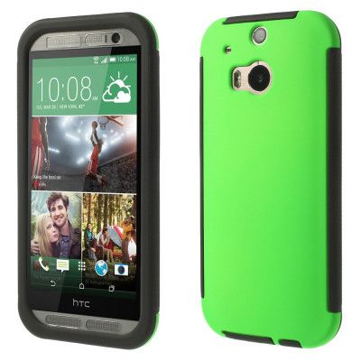 Combo Skal med inbyggd skärmskydd till HTC One M8 (Grön)