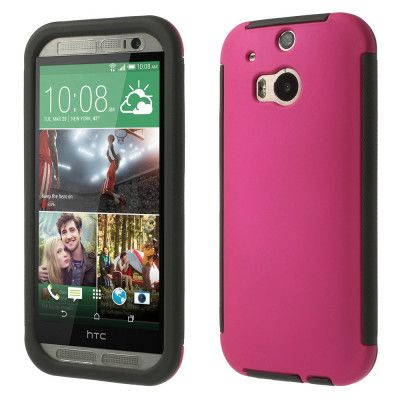Combo Skal med inbyggd skärmskydd till HTC One M8 (Magenta)