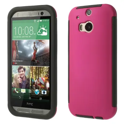 Combo Skal med inbyggd skärmskydd till HTC One M8 (Magenta)