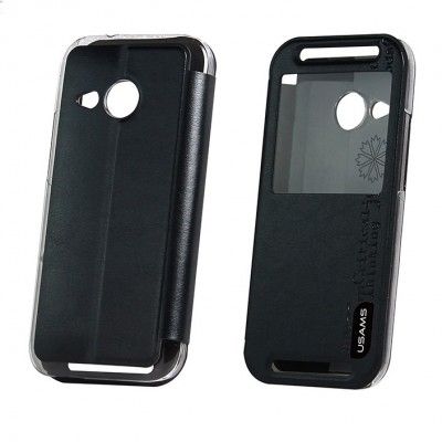 USAMS Merry Series Mobilfodral med fönster till HTC One Mini 2 (Svart)