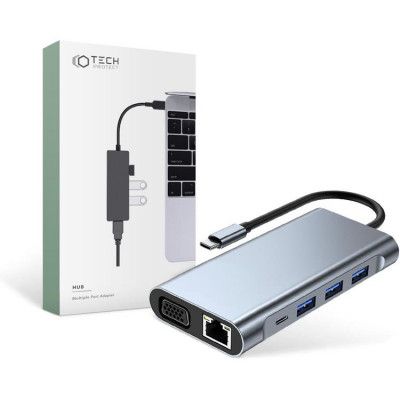 10-in-1 V7-Hub Adapter - Grå