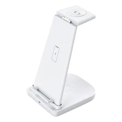 3-i-1 trådlös laddare mobil smartklocka hörlurar snabbladdning vit Samsung