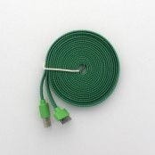 3 Meters trasselfri USB laddnings kabel till iPhone 4/4s (Mörk Grön)