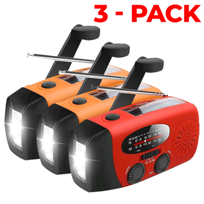 [3 PACK] Vevradio 2000mAh Powerbank, Ficklampa - 1 Röd 2 Orange